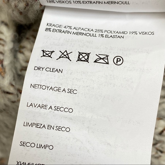 Club Monaco cream tan chunky knit ribbed turtleneck poncho sweater - Picture 10 of 10